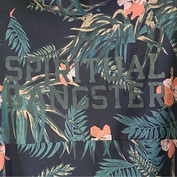 Spiritual Gangster Men's Ignite Anorak Jacket Hoodie Pullover Tropical Floral M - Picture 3 of 8